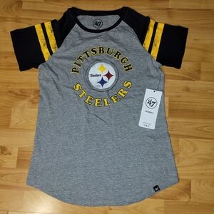 NWT Ladies Pittsburgh Steelers NFL Small Soft t-shirt from 47 Brand, Grey